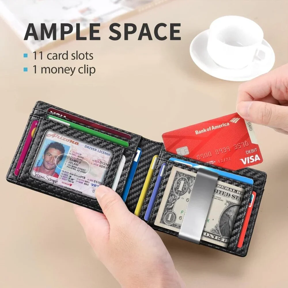 New Money Clip Slim Wallets for Men RFID Blocking 11 Card Holder Minimalist Smal